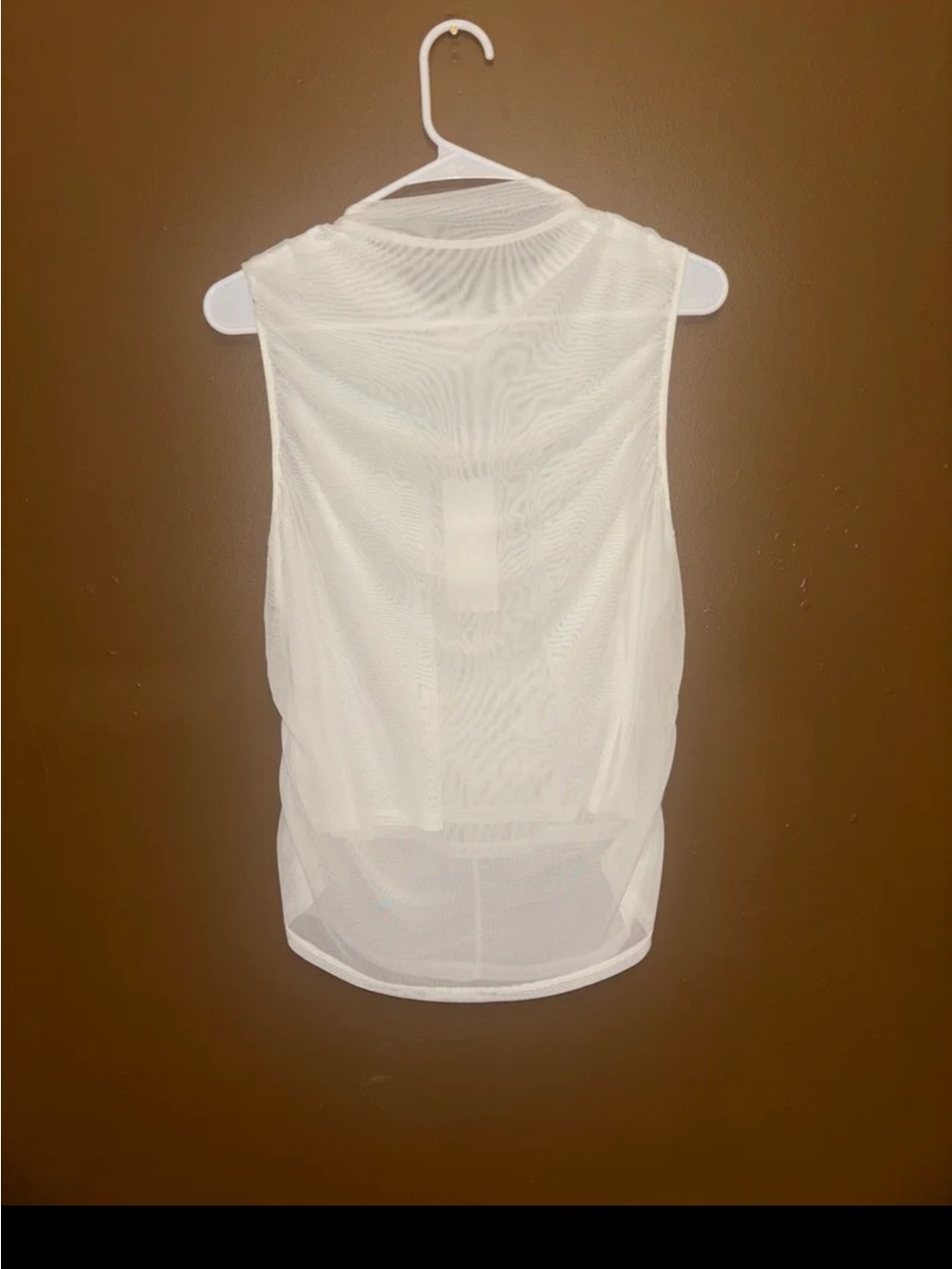 Women's Sheer Sleeveless White Tank Top